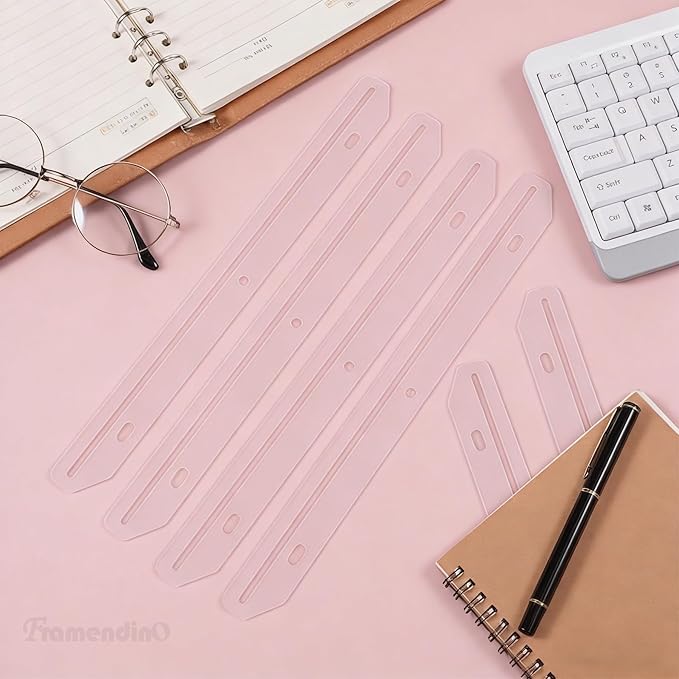 Framendino, 80 Pack 3 Hole Punched Magazine Holders for Ring Binder Organizer Insert Strips File Book Craft Paper