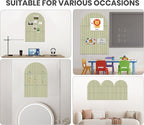 Large Arched Felt Bulletin Board 35" x 24",Cork Board Alternative - 6 Customized Felt Wall Tiles with Push Pins, Cork Boards for Walls Pin Board for Office & Home Panels - Sage Green