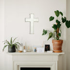 Bltgh White Wooden Cross Wall Decor, Religious Cross Gifts With Hook on Hanging Wall Or Table, Confirmation Cross Gift, Baptism Gifts, Rustic Home Church Room Crosses Décor, 10x6.5 IN