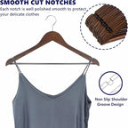 Amber Home 30 Pack Walnut Wooden Coat Hangers, Vintage Wood Suit Hangers with Non-Slip Pant Bar, Clothes Hangers for Closet Organization, Shirts, Jackets, Dresses, and Pants (Retro, 30)
