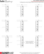 ClosetMaid SuiteSymphony Wood Closet Organizer Starter Kit with Tower and 3 Hang Rods, Shelves, Adjustable, Fits Spaces 4 – 9 ft. Wide, Natural Gray