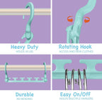 Wonder Hanger Max 10-Pack Space Saving Hangers, Reinforced Hooks Swivels 360°, Cascading Hanger, Teens, College Dorms, Kids & Closet Organizer, Assembled – Pastel Blue
