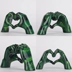 DOVDOV Resin Sculpture, Fluid Green Heart Decoration, Modern Art Statue for Home Decor for Valentine's Day, Wedding, Anniversary
