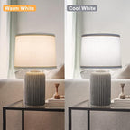 Lampshades Set of 2 for Table Lamps, Floor Lamps, Fabric White Lamp Shades 11.6" Top x 12.6" Bottom x 9.8" High, Drum Lampshades(Spider Fitter), Medium Lamp Shades Replacement, Easy Assembly Required