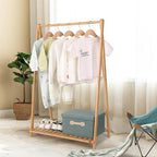 Small Clothes Rack Kids Dress Up Storage for Playroom, Toddlers Bedroom, Bamboo Child Garment Rack with Storage Shelf, Kids Clothing Rack Costumes Organizer