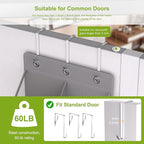VERONLY Door Shoe Organizer, Over The Door Hanging Shoe Rack with Large Pockets, Space Saving Shoe Storage for Closet, Entryway, Bedroom, Shoe Holder for Men Women Kids (Grey)