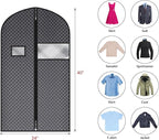 Univivi Suit Bags for Closet Storage and Travel, 40 Inch Hanging Garment Bags for Men Suit Cover with Clear Window and ID Card Holder for Suit Jacket, Shirt and Coat, 10 Pack, Black
