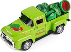 Watermelon Truck Decor, Vintage Green Pickup Truck with Farm Fresh Watermelon, Summer Farmhouse Tiered Tray Decor, Rustic Kitchen Tabletop Decorations for Home Office