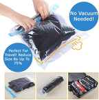 10 Combo Pack Vacuum Storage Bags (6 Extra Large Size 47"X32" and 4 Travel Bags Size 24"X16") for Storage Organization