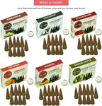 Trumiri Fruity Incense Cones - Variety Pack - Total 60 Cone Incense (6 Scents x 10 Conos) - Strawberry, Coconut, Pineapple, Apple, Mango, Orange - Cone Incense Scents - Insense Cones - Incent Cone