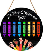 Welcome Sign for Classroom Door Decorations In This Classroom Welcome Door Hanger Sign Teacher Wooden Sign 12”x12” Classroom Welcome Door Sign for Elementary School Teacher Supplies
