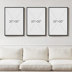 Large Framed Boho Neutral Abstract Wall Art, 3 Piece Modern Canvas Prints Paintings Artwork for Walls, Minimalist Brown Beige Gold Geometric Pictures for Living Room Hallway Bedroom Wall Decor 20x30 In