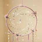 Artilady Butterfly Dream Catchers with Crystals - Large Boho Purple Moon Dream Catcher Wall Decor Home Decorations Girls Kids Baby Bedroom Room Decor Christmas Birthday Teen Girl Boys Gifts