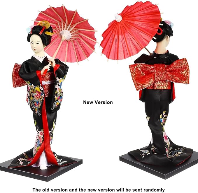 Earlyred 12 Inch Japanese Geisha Kimono Doll 30cm Asian Kimono Doll Collectible Figurine Decoration Gift Red