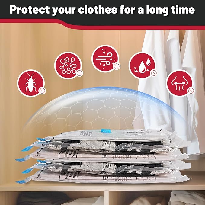 Combo 24 Pack Vacuum Storage Bags with Portable Electric Pump,Vacuum Seal Bags for Clothing,Space Saver Bags,Vacuum Travel Bags for Luggage
