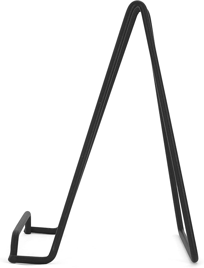 Metal Display Stand - Great for Displaying Small Plates, Dishes, Plaques, and Art Creations (4-Pack, Large Geometric Stand)