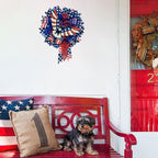 Patriotic Wreath for Front Door Red White Blue Wreath 4th of July Wreaths for Door Wall Memorial Day Decor Independence Day Hanging Decoration for Outside Home Farmhouse Holiday (Eagle)