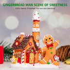 Christmas Snow Globes Lantern, Gingerbread Man Musical Snow Globes with Swirling Glitter Effects, USB/Battery Powered with 6-Hour Timer, Christmas Decorations