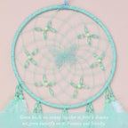 Pretty Jolly Dreamy Girls Butterfly Dream Catcher Wall Decor Fairy Green Feather Baby Dreamcatcher Handmade Home Décor Wall Hanging for Nursery Bedroom Girls Birthday Gift