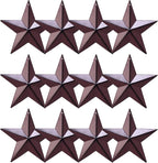 3.8 Inch Barn Star Texas Stars Art-Metal Star for Outside Rustic Vintage Western Country Home Farmhouse Wall/Door Decor, Set of 12(Matte Burgundy)…