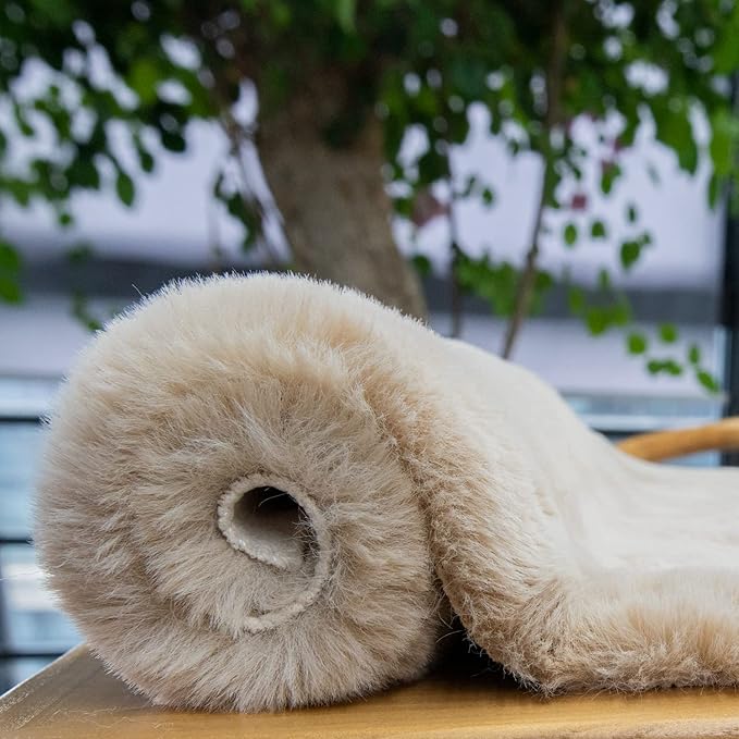 Light Brown Beige Plush Shag Area Rugs 8x10 Rugs for Living Room Boho Fluffy Large Rabbit Fuzzy Fur Rug for Bedroom Nursery Rug
