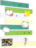 Cork Board for Walls - 8 Pack Felt Pin Board Bar Strips - Self-Adhesive Lightweight Bulletin Board - Cork Board for Office with 40 Push Pins No Damage for Wall