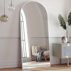 Prywot Arched Full Length Mirror, 70"x26" Free Standing Floor Mirror, Modern Full Body Mirrors with Stand, Wall Mirrors with Aluminum Alloy Frame for Bedroom,Living Room, White