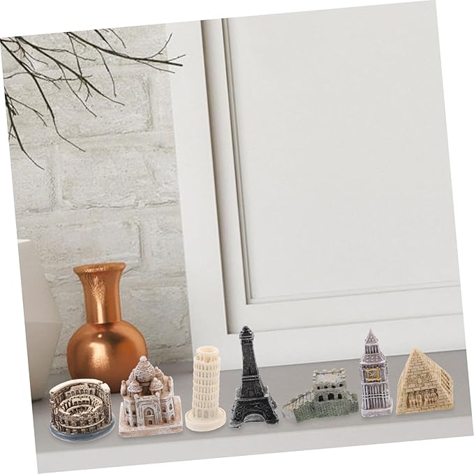Hemoton 7pcs World Famous Architectural Models Miniature Buildings Architecture Brick Big