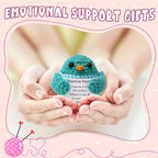 Inspirational Handmade Crochet Parrot, Positive Emotional Support Parrot, Valentine's Day Gift, Birthday Thanksgiving Basket Gift for Home Decorations