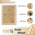 Natural Solid Wood 5x7 Picture Frame, Display 5 x 7 Inch Picture Poster Photo, Vertical & Horizontal Wall Hanging - 2 Pack/Natural/5"x7"