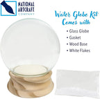 National Artcraft 4" Diameter Snow Globe | Water Globe | with Unfinished Birch Wood Base | Rubber Seal | Snow Flakes - Neck Opening is 2-9/16" - (1/Pkg)