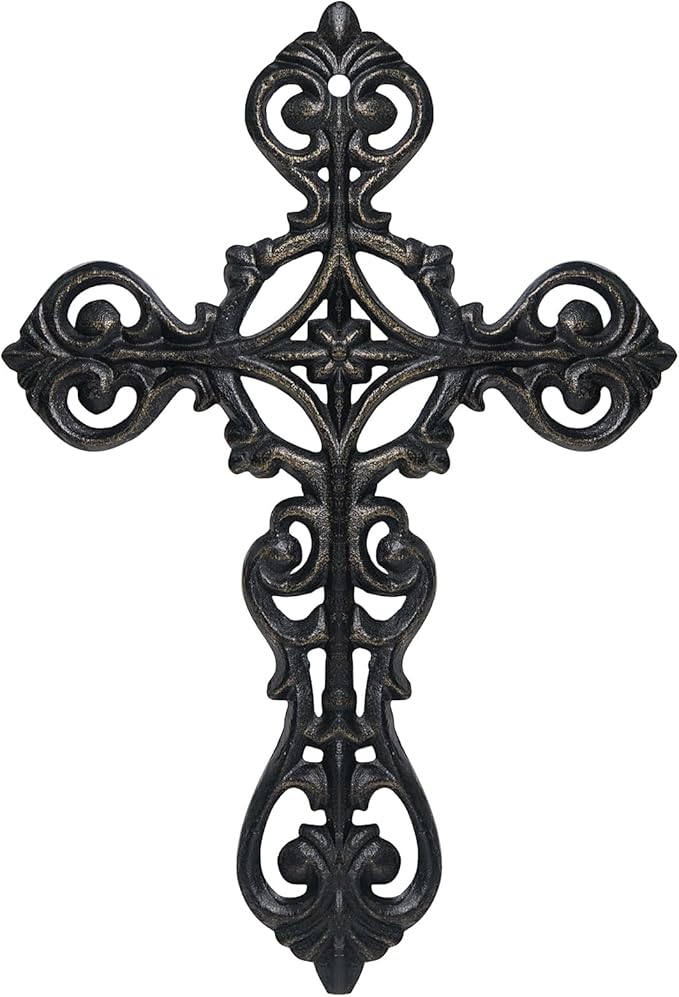 DreamsEden Metal Cross Wall Decor, Small Hanging Art Home Room Decoration, 8.5’’H