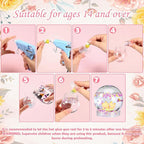 12 Sets Flower Craft Bulk Flower Plastic Clear Snow Globes Kit with Glow in The Dark Plates, Sequins Flakes, Glue Guns for Employee Make Your Own Party Snow Globes Craft DIY Gifts