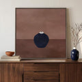 Framed Neutral Abstract Wall Art for Living Room, Mid Century Modern Black and Brown Still Life Canvas Artwork for Walls, Minimalist Pictures Wall Decor for Bedroom Hallway Home Office, 24x24 Inch