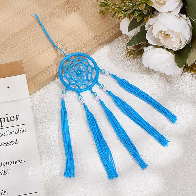 INFUNLY 24pcs DIY Small Dream Catcher Kits for Beginners Multicolored Dream Catcher Kit with Instruction Handmade Mini Dreamcatcher Making Kit for Bag Pendant Car Mirror Charm Bedroom Decor Craft Gift