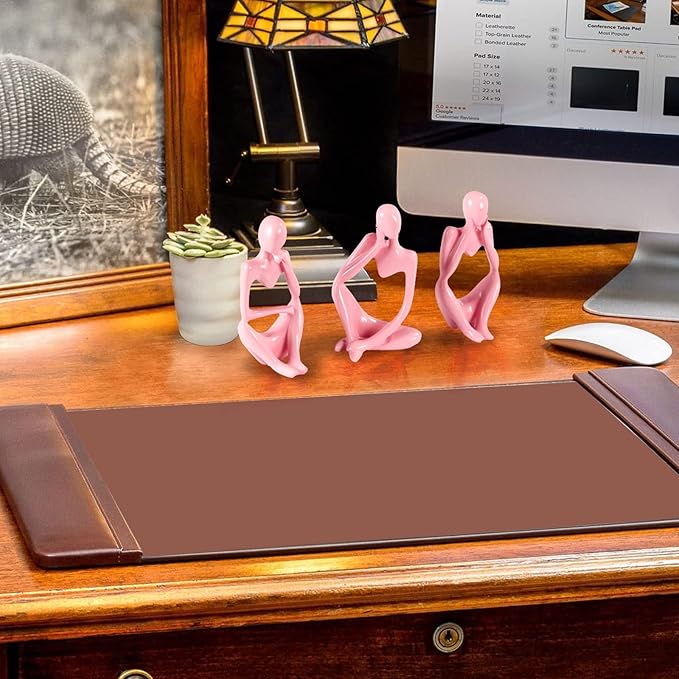 BMLCGJ Thinker Statue Gold Decor Abstract Art Sculpture, Golden Resin Collectible Figurines for Home Living Room Office Shelf Decoration,Great Gifts Ideas (Pink)