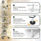 CAPHAUS Tall Corner Shelf Stand, 4-Tier Display Shelves, Ladder Corner Wood Storage Plant Bookshelf with Metal Frame, Versatile Shelving Unit Bookcase for Home Office Space, White