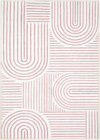 Lahome Abstract 6x9 Area Rugs, Soft Washable Rugs for Living Room Ultra-Thin Non Slip Dining Room Rug, Pink Rug Throw Large Carpet for Bedroom Office(6'x9',Pink/White)