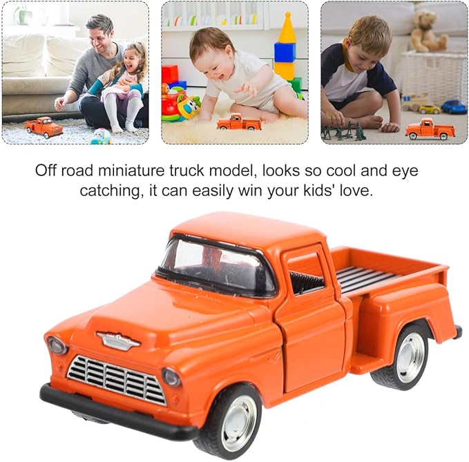 TOYANDONA Small Pickup Truck Model Miniature Figurine Kids Toy Gift for Home Decor Tabletop Display Collectible Vehicle 4.92X1.96X1.57In