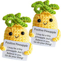 2Pcs Funny Gifts, Emotional Positive Support Potato Pineapple, Handmade Crochet Lemon Knitted Doll Gifts for Women, Boys, Girls.