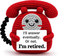 Belatelove Funny Retirement Gift for Men Women, Handmade Crochet Telephone Doll, Humorous Retirement Gift for Dad Mom Friend Coworker Boss, Cute Office Desk Decor for Newly Retired