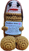 Aries Gifts Women for Birthday Christmas,Zodiac Aries Birthday Gifts Astrology Plush Toy Crochet Doll for Halloween,Retirement Bosses Day,Inspirational Cute Gag Stuff(Aries)