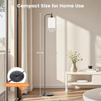 SIBRILLE Floor Lamp with Linen Shade, Dimmable Tall Standing Lamp with Remote Control & 3 Color Temperatures, Modern Floor Lamps for Living Room Bedroom Office Corner, 9W LED Bulb Included
