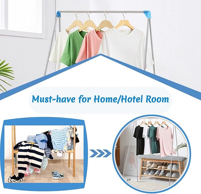 Lmaray Portable Garment Rack, Compact Folding Clothes Drying Rack, Mini Clothing Rack for Travel, Camping, RV, Dance Costume, Laundry Indoor, Outdoor (Regular)