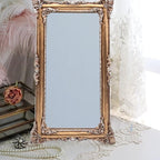 Vintage Mirror 8x14 Inch, Antique Ornate Decorative Mirror for Desk & Wall, Small Vanity Mirror for Makeup Wall Decor, Bronze