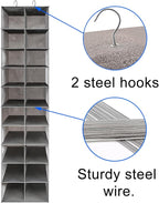 Libeder Hanging Shoe Organizer for Closet, Hanging Closet Organizers 20 Section Shoe Shelves, Space Saving Shoe Holder & Storage, Grey, 12''W×12''Dx 50''H