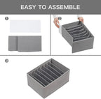 Qozary 4 Pack Drawer Organizers for Clothing, 8 Grids Foldable Closet Organizers and Storage Bins for Bedroom, Dresser Organizer Boxes for Thin T-shirts, Tank Tops