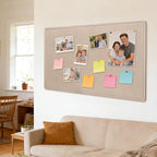 Cork Board Alternative, Decorative Foldable Felt Bulletin Board 24 * 16 Inches, Alternative Photo Board Self-Adhesive Vision Board, Decorative Pin Board (Rectangle Light Camel)