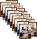 Giftgarden 8x10 Picture Frame Set of 18, Lightweight 8 by 10 Frames Bulk for Gallery Wall Photo Hanging and Tabletop Display, Rustic Brown