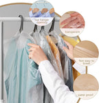 20 Pack Clear Clothes Covers for Hanging Garment Plastic Suit Bags Dry Cleaning Bags Transparent Dust-proof Garment Covers for Dry Cleaner, Home Storage, Travel (60 x 100cm)